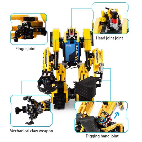 Конструктор Cada Робот-Экскаватор 2в1на дистанционном управлении 930 деталей (C51026W)